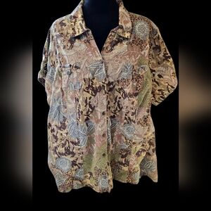 CJ Banks Cotton Camp Shirt 3X